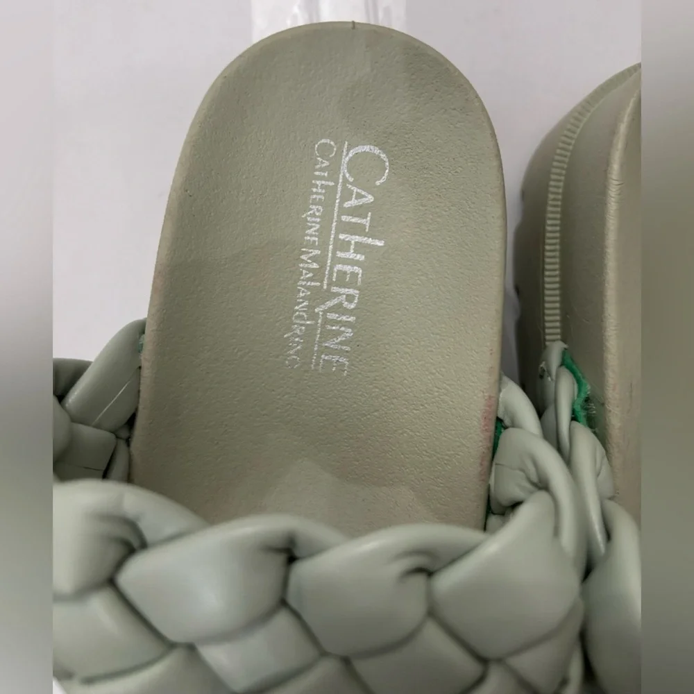Catherine Malandrino Women Double Strap Green Sandals Size 9 Summer Beach Vacay